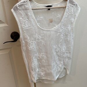 White Lace Sleeveless Top